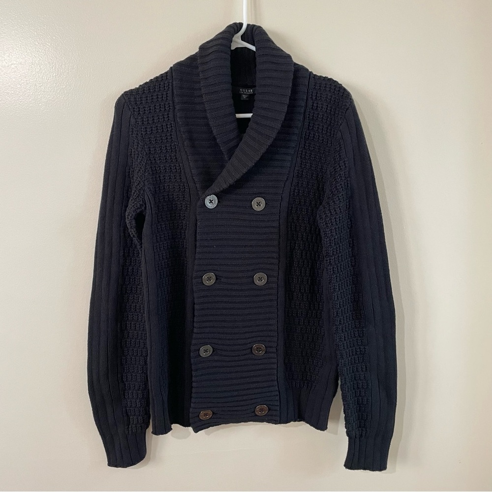 Guess Women’s Button Down Knitted Collared Sweater in Black (Size: XS)